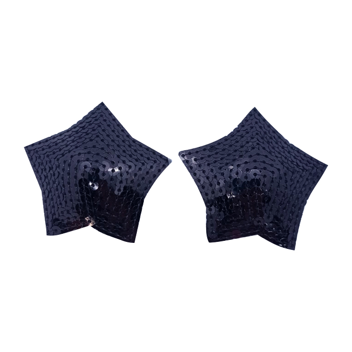 pezoneras estrellas lentejuelas negras