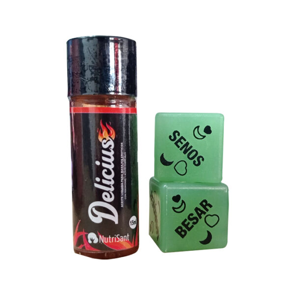 Aceite Caliente 10 ml + Dados Eróticos Delicius